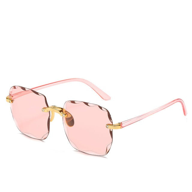 Trendy Rimless Sunglasses with UV400 Protection in a Vintage Look – Clea