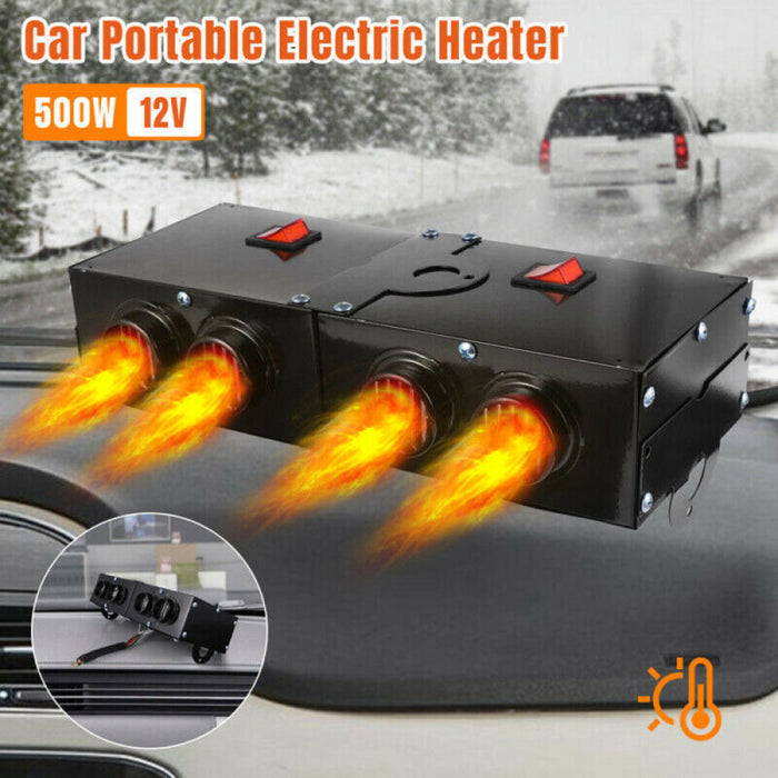 Powerful 500W car heater with two separate switches