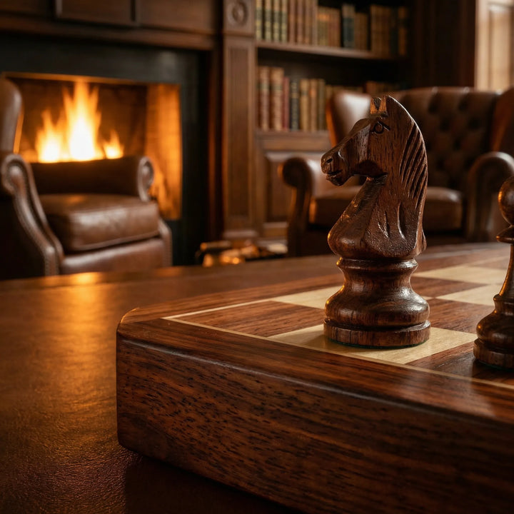 Wooden Chess Set | Chessboard with Chess Pieces | Foldable and Portable | RoyalBrett