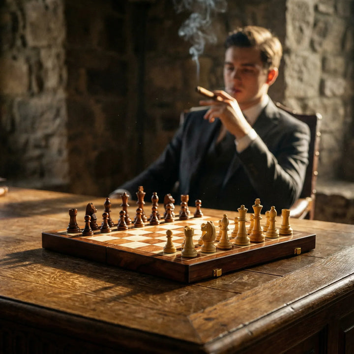 Wooden Chess Set | Chessboard with Chess Pieces | Foldable and Portable | RoyalBrett