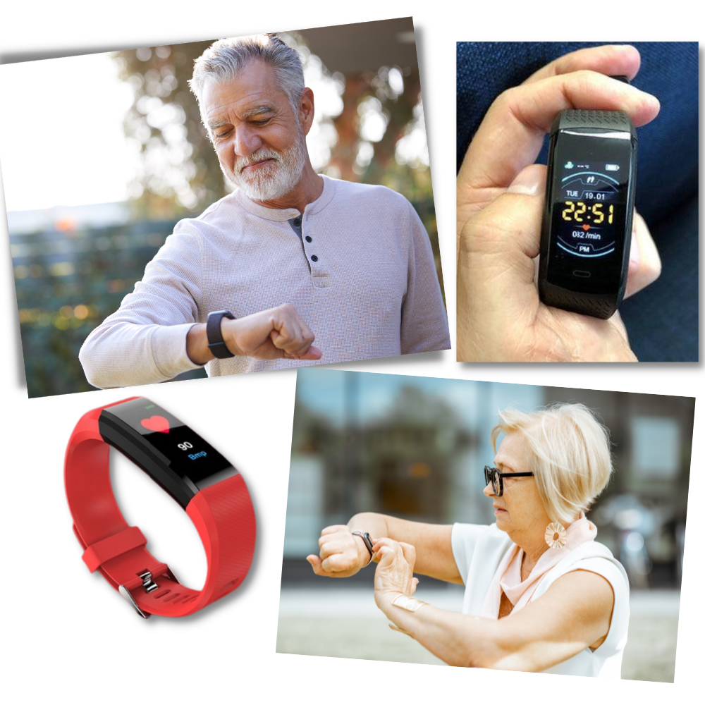 Smartwatch for Seniors with Heart Rate and Blood Pressure Monitoring | Karnz