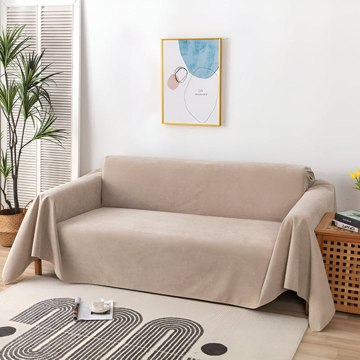 Sofa Throw Blanket Waterproof Water-Resistant Couch Cover with Scalloped Edge Machine Washable