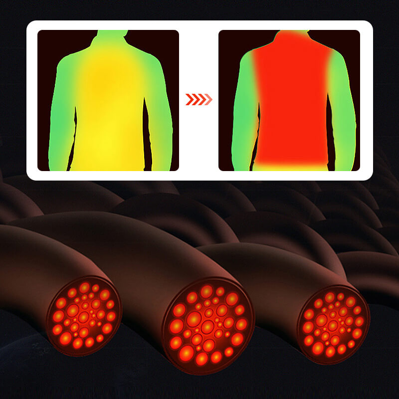 Heated gilet with 13 heat zones and carbon fibre