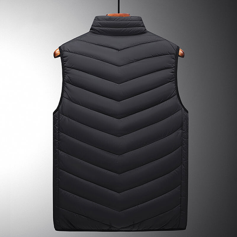 Heated gilet with 13 heat zones and carbon fibre