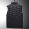 Heated gilet with 13 heat zones and carbon fibre