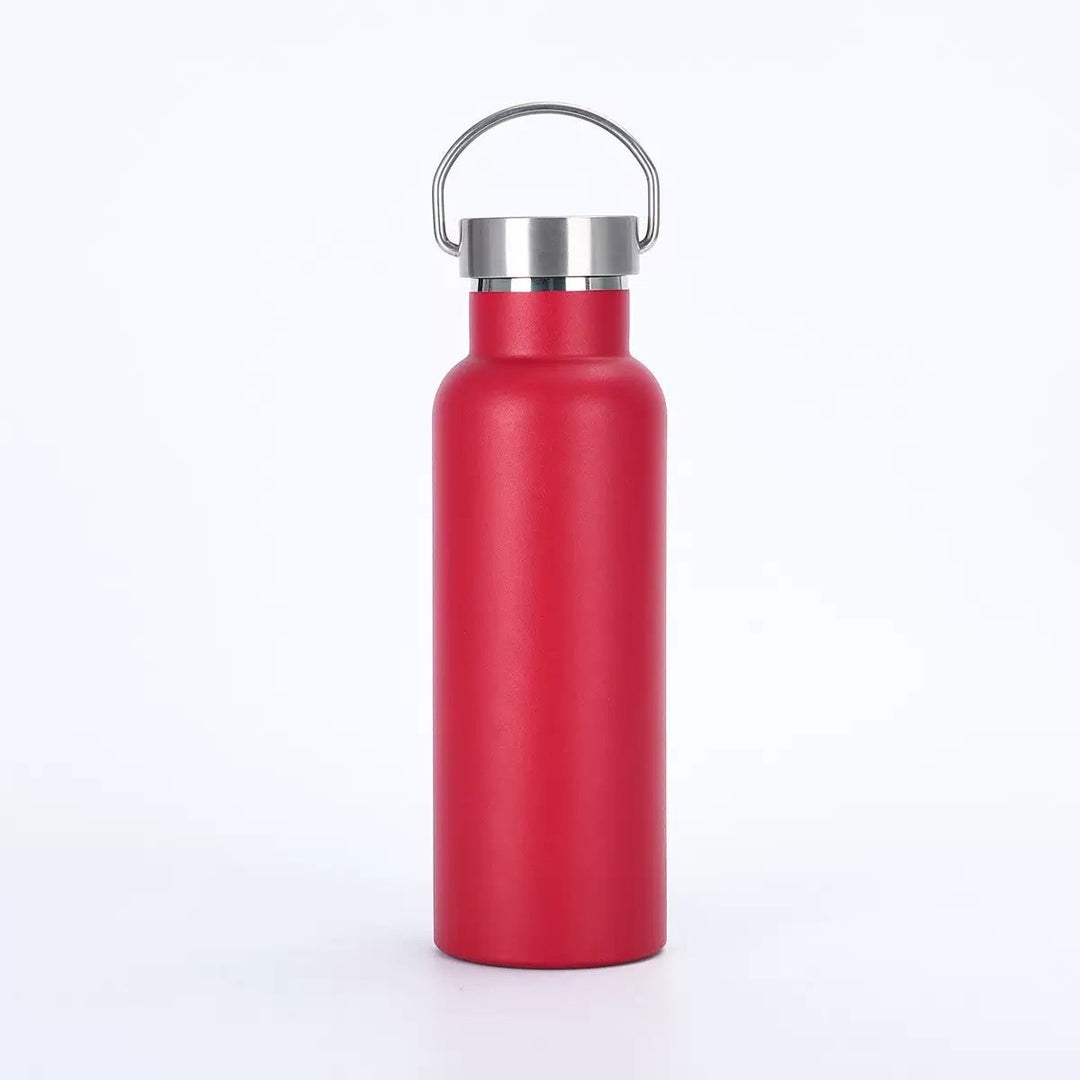 Stainless Steel Vacuum Insulated Water Bottle with Double Wall and Metal Loop Handle