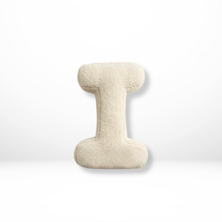 Alphabet Letter Throw Pillow with Sherpa Fabric and Plush Stuffed Design Personalized