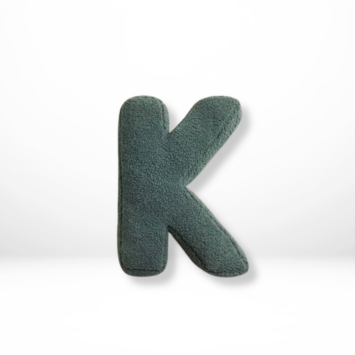 Alphabet Letter Throw Pillow with Sherpa Fabric and Plush Stuffed Design Personalized