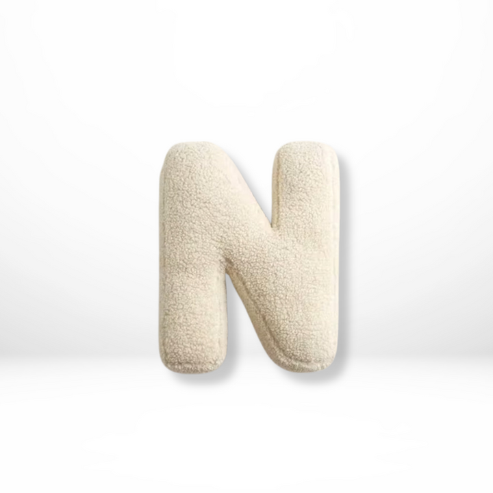 Alphabet Letter Throw Pillow with Sherpa Fabric and Plush Stuffed Design Personalized