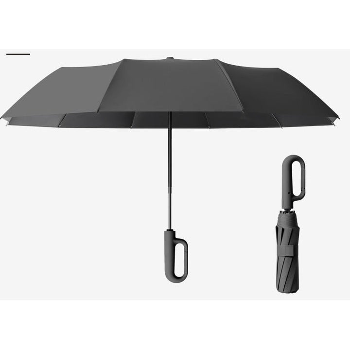 Travel Folding Umbrella with Carabiner Clip Compact Portable Wind Resistant Uv Protection
