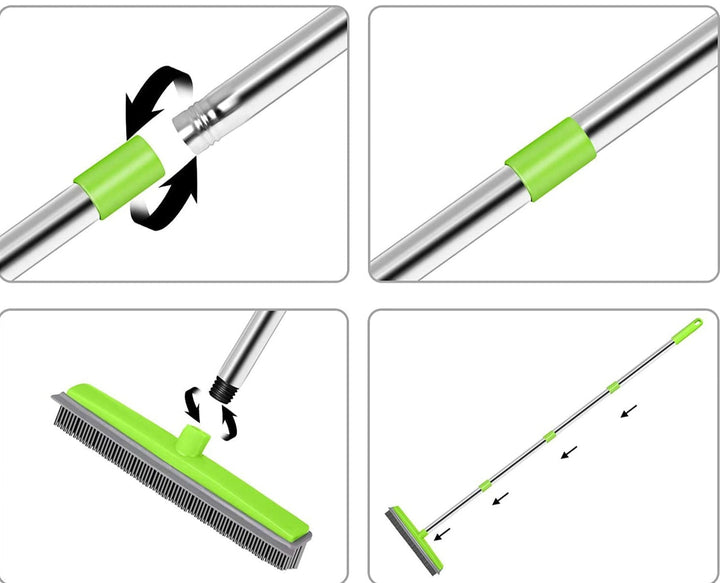 Universal rubber broom for effective pet hair removal
