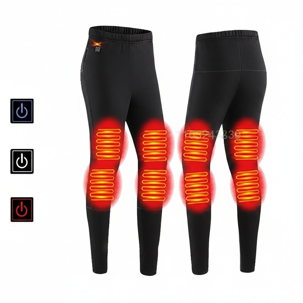 USB-heated thermal underwear with heat zones