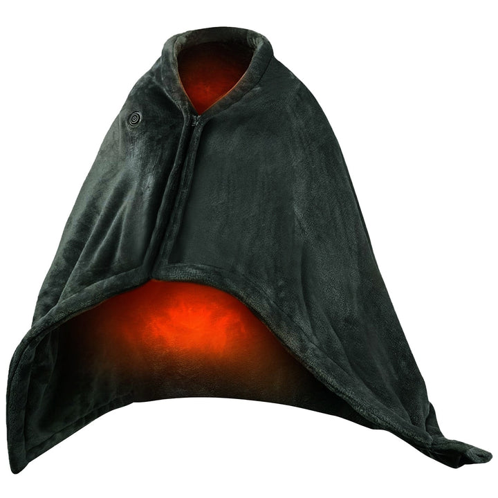 Portable USB heated blanket with zip in soft fleece