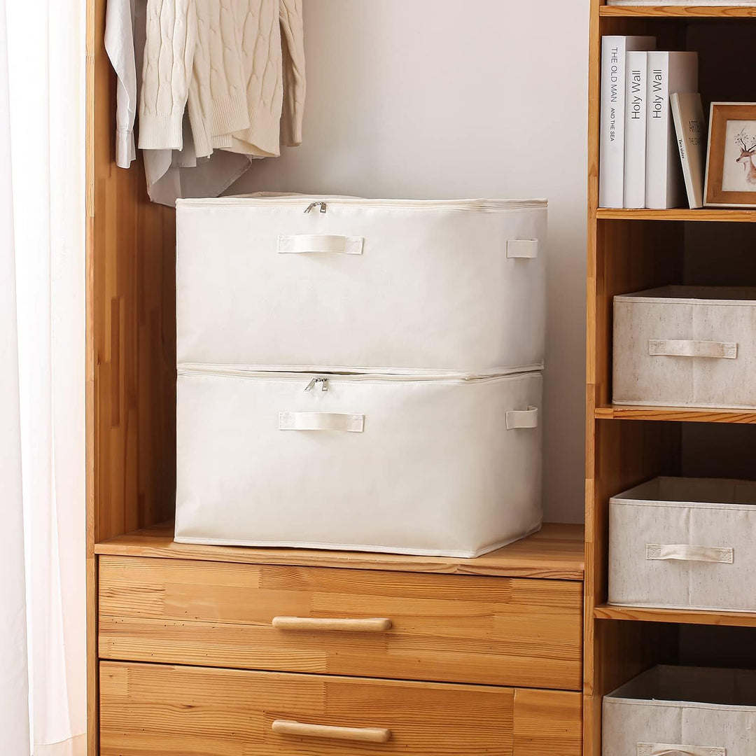 Canvas Clothing Organiser – Storage Bag with Double Zip and Handles with Viewing Window
