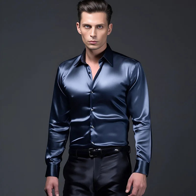 Men's Shiny Business-Style Shirt