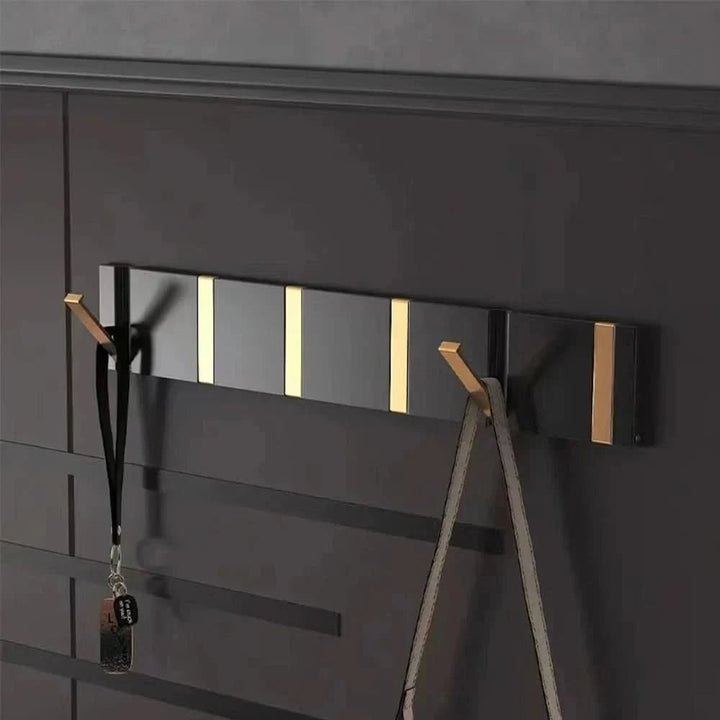 Wall Mounted Modern Folding Coat Rack with Retractable Hooks Space Saving