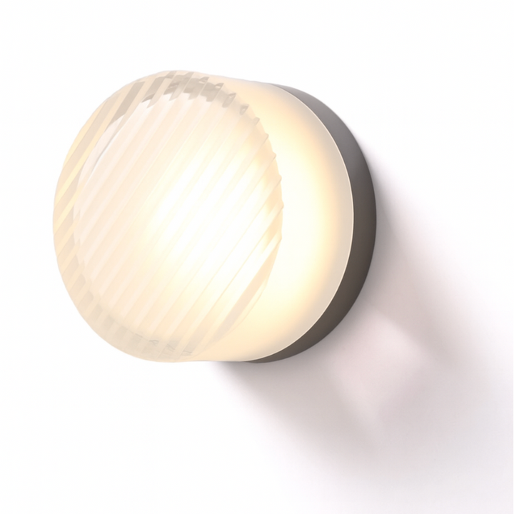 Round LED Wall Sconce with Acrylic Diffuser Flush Mount Bedroom Light