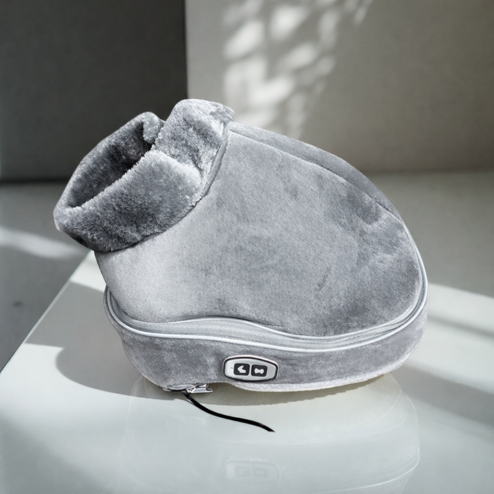 Plush foot warmer with shiatsu vibration and heat