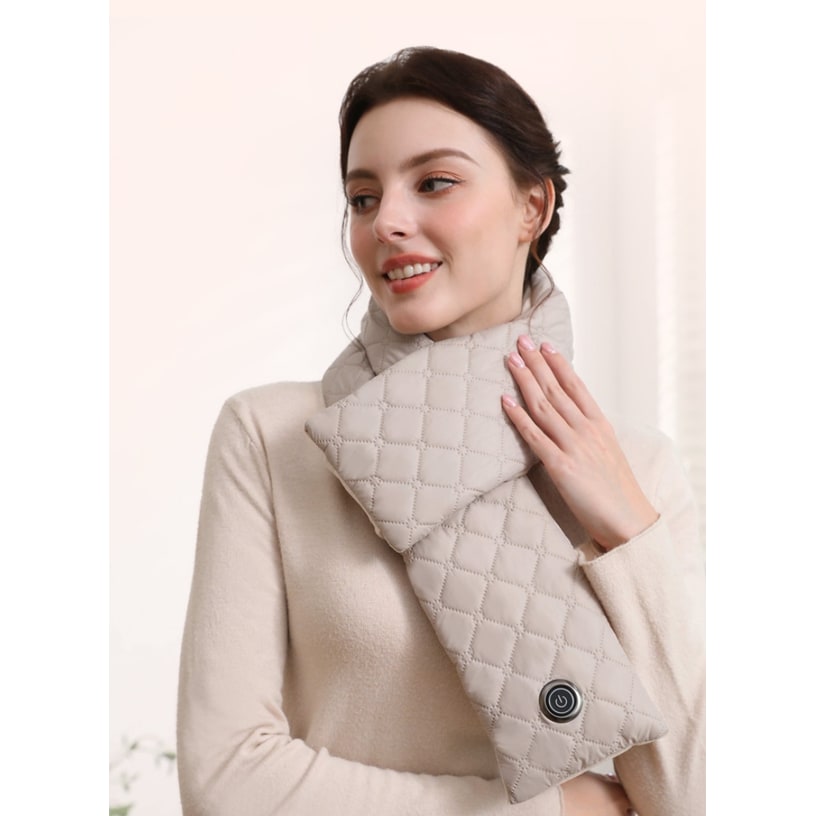 Women's Heated Quilted Neck Scarf Warmer with Three Temperature Settings