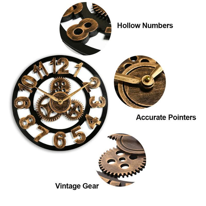 Aurex Industrial-Style Timeless Wall Clock, an Eye-Catcher for Living Room, Office and Bar