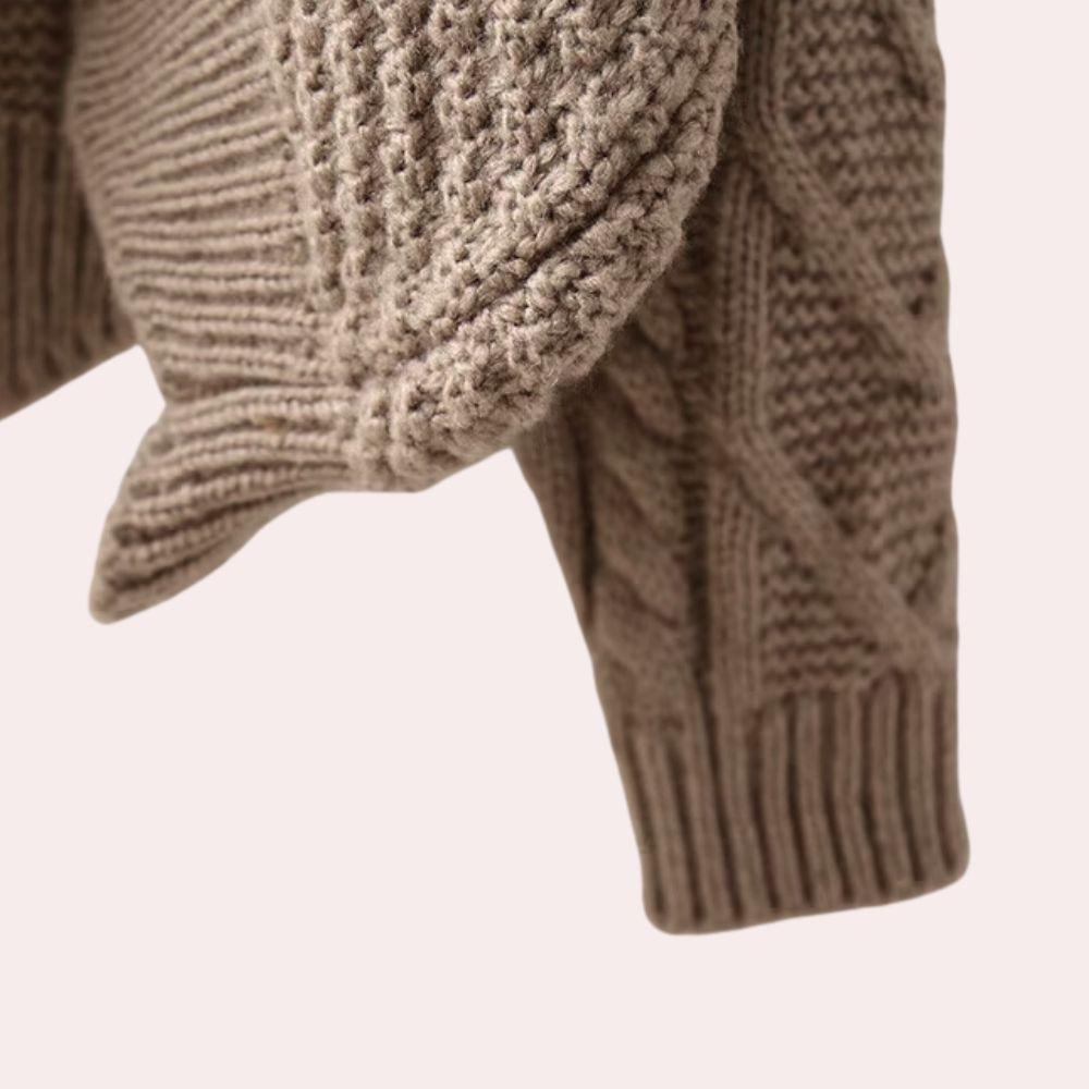 Stylish Knitted Polo-Neck Jumper for Women - Lina